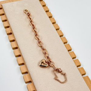Bratara placata aur rose 18k inimioara Bratara placata aur rose 18k inimioara
