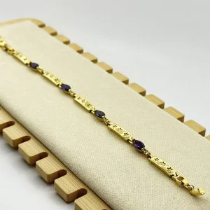 Bratara placata cu aur 18k cristale mov