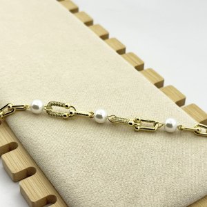 Bratara placata cu aur 18k cu perle