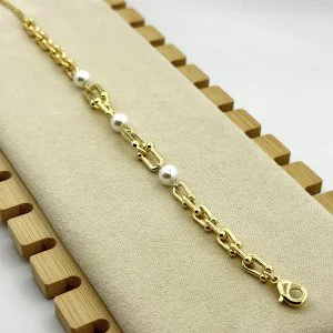 Bratara placata cu aur 18k cu perle