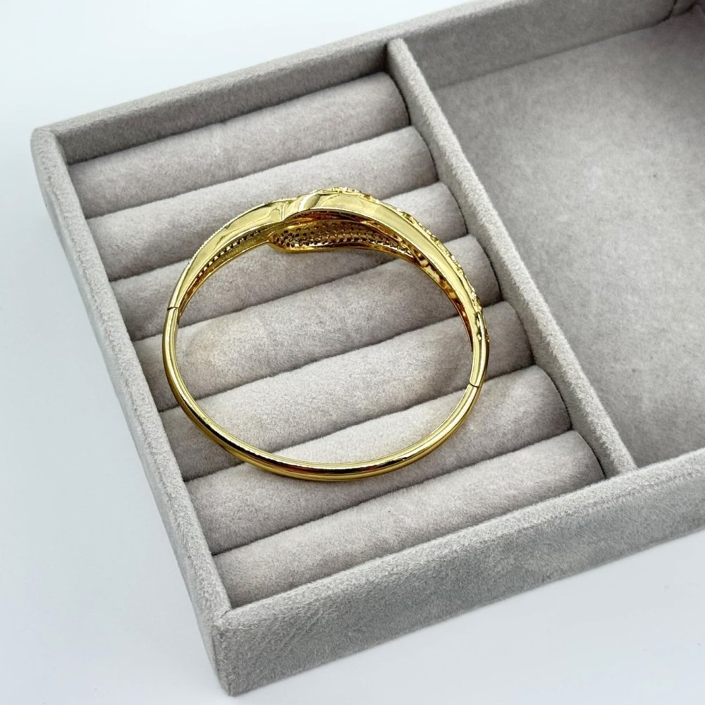 Bratara placata cu aur 18k ovala rigida Bratara placata cu aur 18k ovala rigida