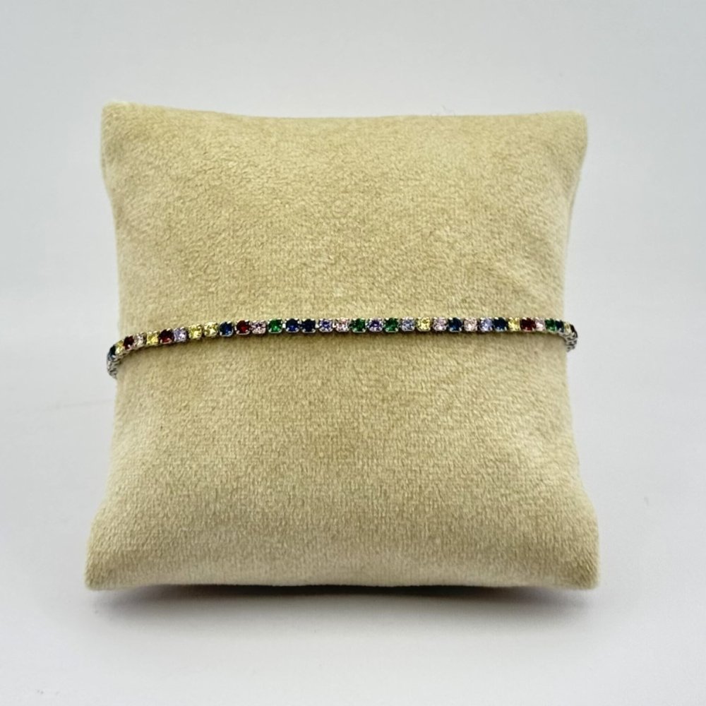 Bratara rodiata cristale Zirconia colorate Bratara rodiata cristale Zirconia colorate