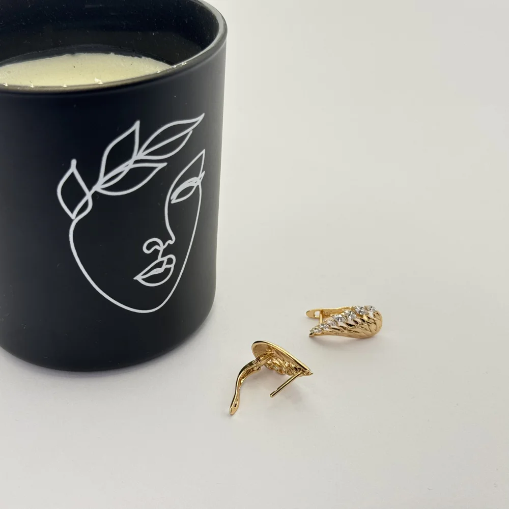 Cercei placati aur 18k aripi de inger Cercei placati aur 18k aripi de inger