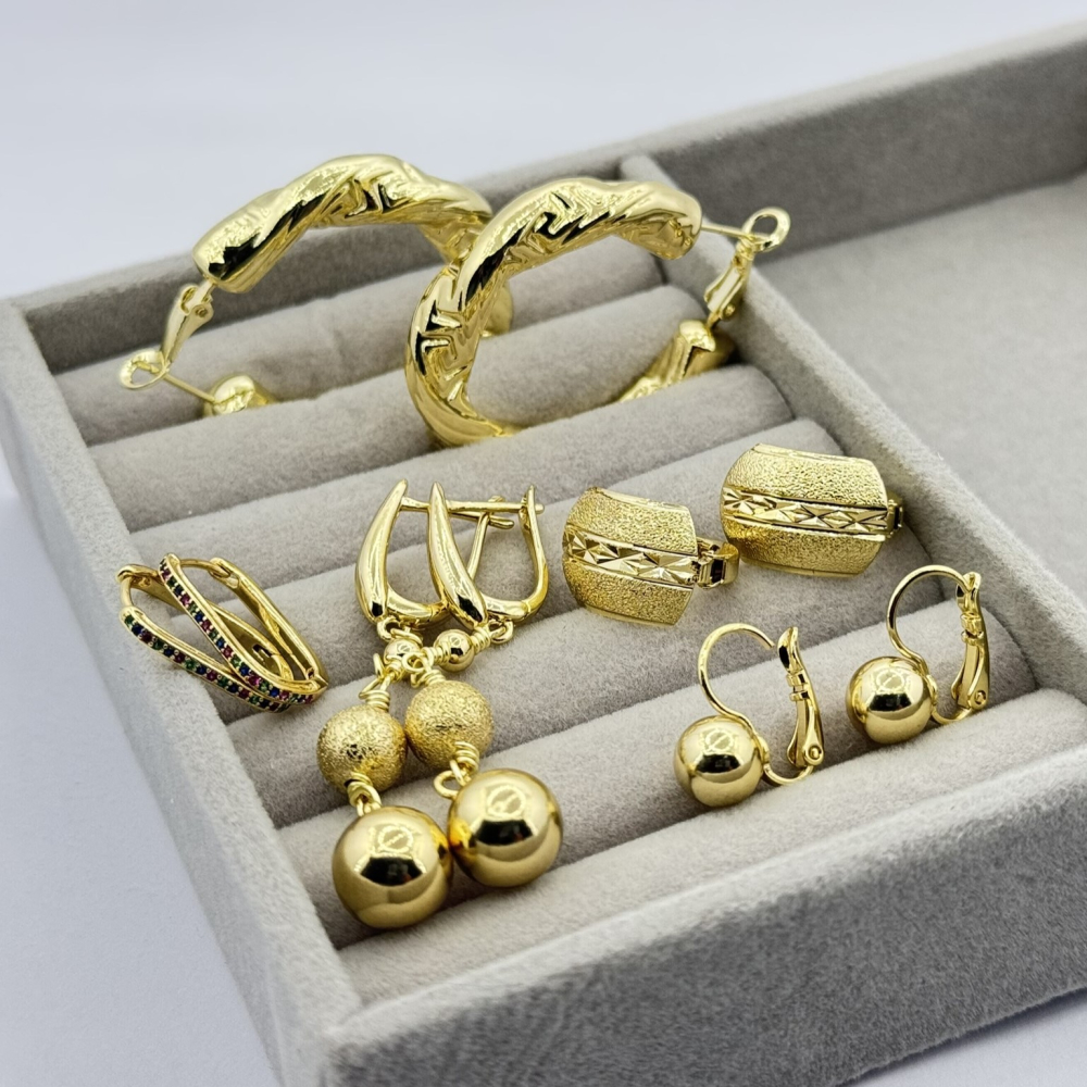 Cercei placati aur galben 18k