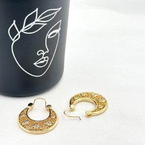 Cercei placati cu aur 18K – CRISSA Cercei placati cu aur 18K – CRISSA