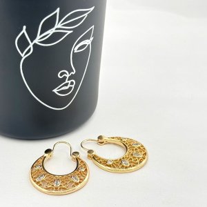 Cercei placati cu aur 18K – CRISSA Cercei placati cu aur 18K – CRISSA