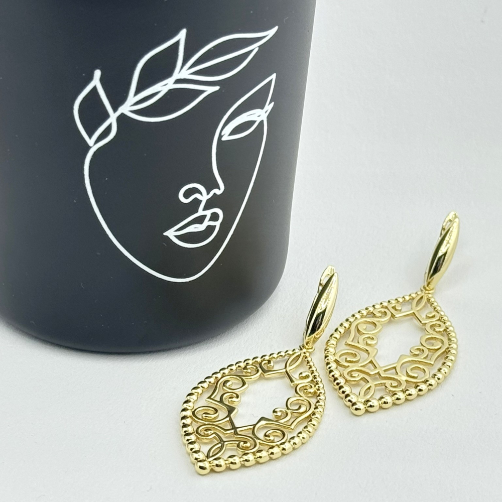 Cercei placati cu aur 18K – CRISSA Cercei placati cu aur 18K – CRISSA