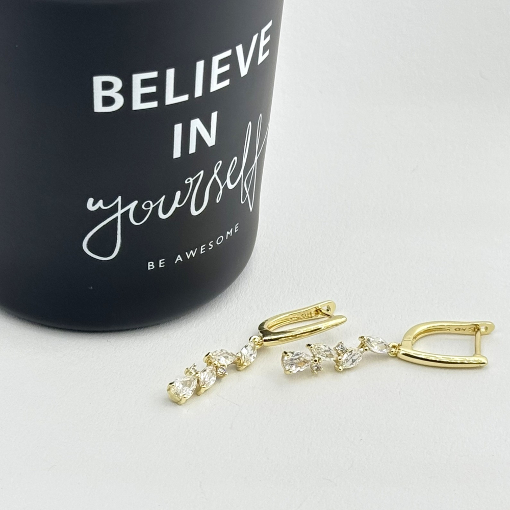 Cercei placati cu aur 18K – CRISSA Cercei placati cu aur 18K – CRISSA