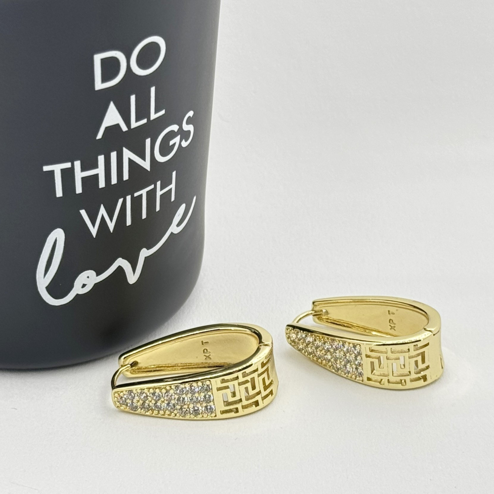 Cercei placati cu aur 18K – CRISSA Cercei placati cu aur 18K – CRISSA