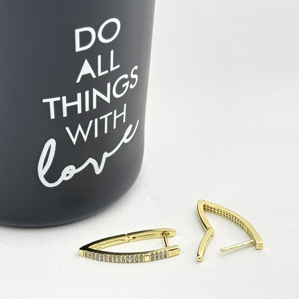 Cercei placati cu aur 18K – CRISSA Cercei placati cu aur 18K – CRISSA