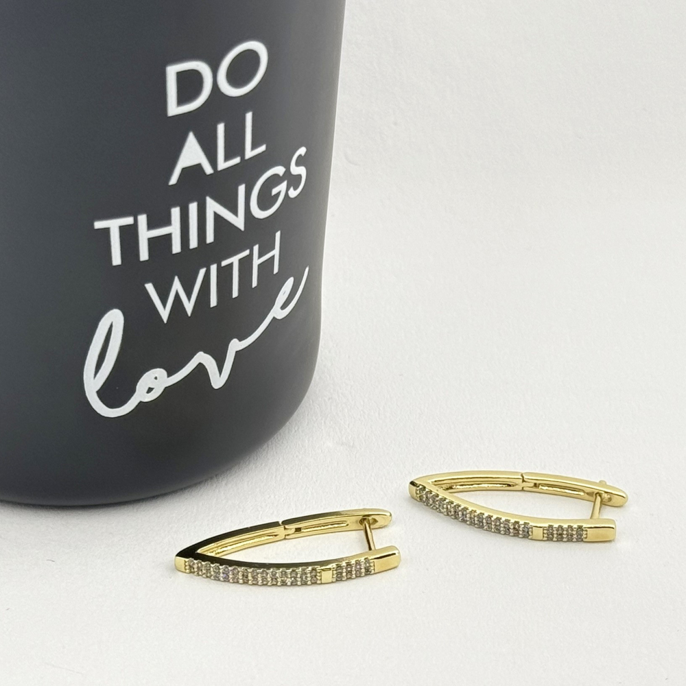 Cercei placati cu aur 18K – CRISSA Cercei placati cu aur 18K – CRISSA