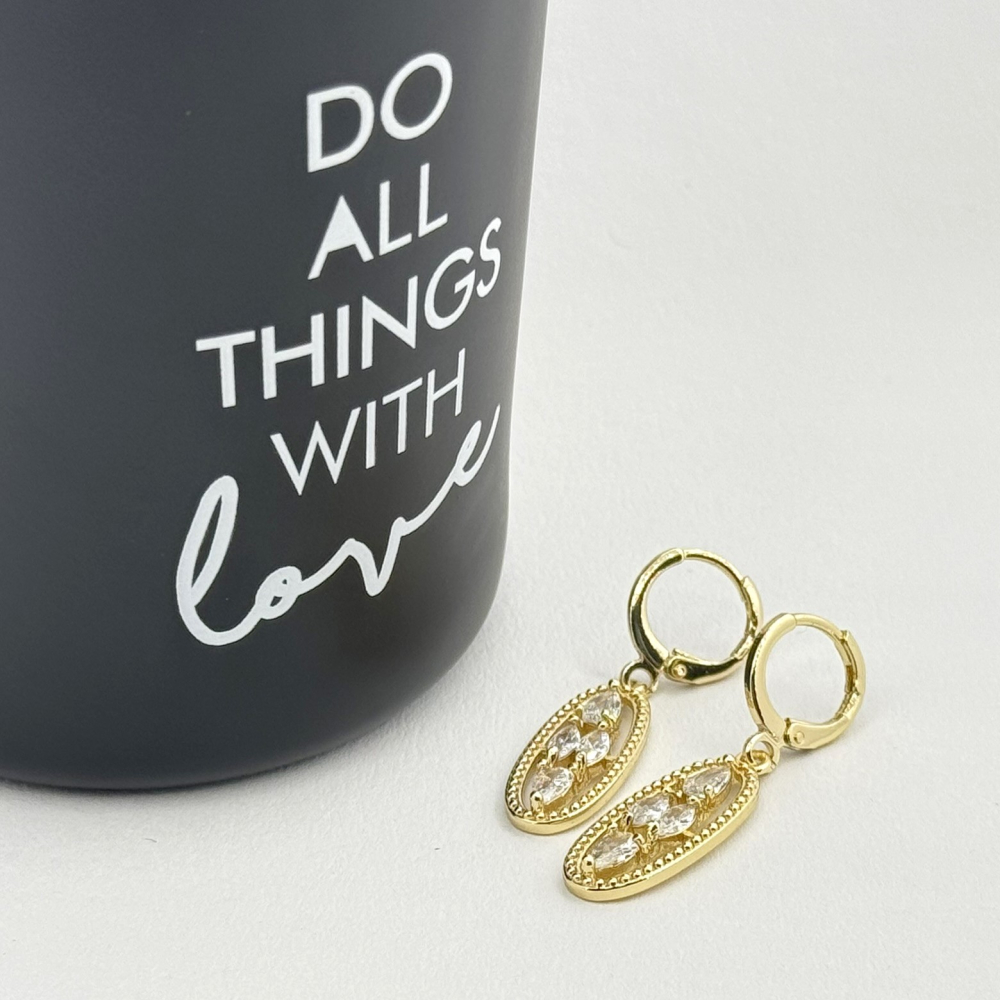 Cercei placati cu aur 18K – CRISSA Cercei placati cu aur 18K – CRISSA