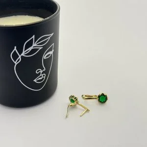 Cercei placati aur 18k cristal colorat