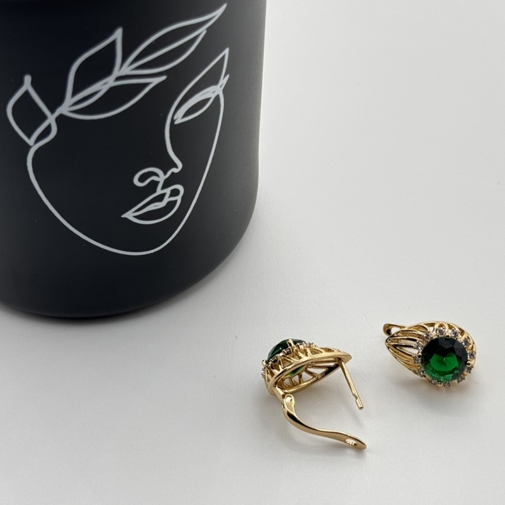 Cercei placati aur 18k cristal colorat