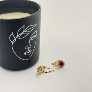 Cercei placati aur 18k cristal colorat
