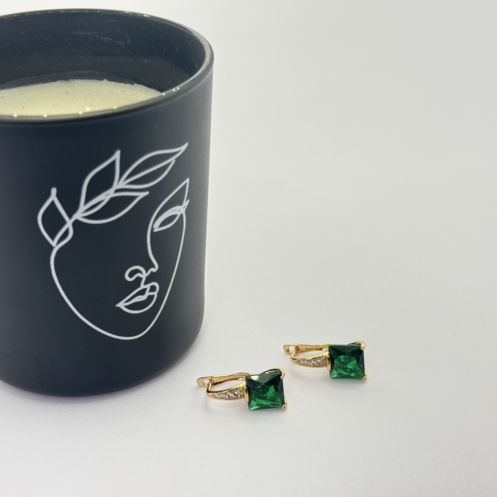 Cercei placati aur 18k cristal colorat