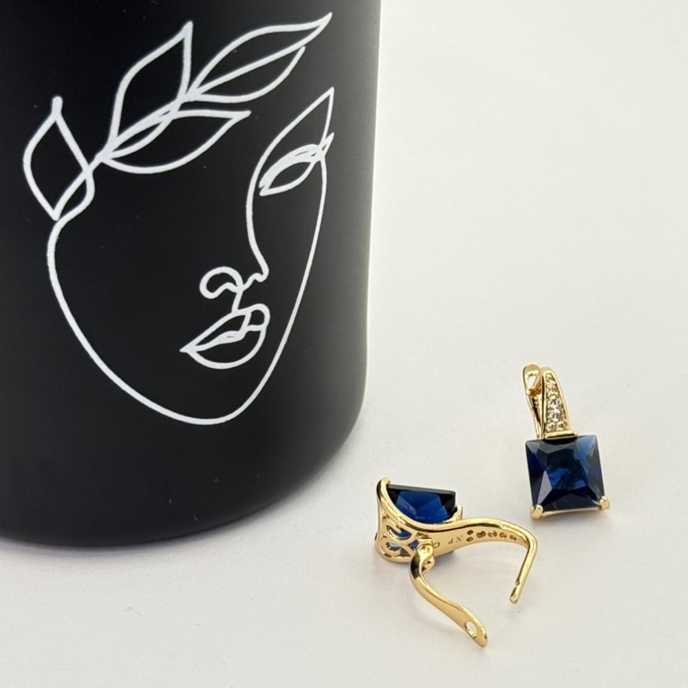 Cercei placati aur 18k cristal colorat