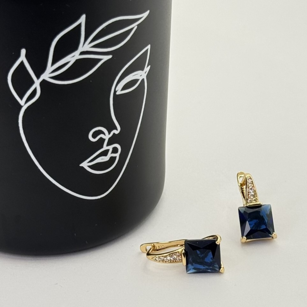 Cercei placati aur 18k cristal colorat
