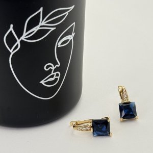 Cercei placati aur 18k cristal colorat