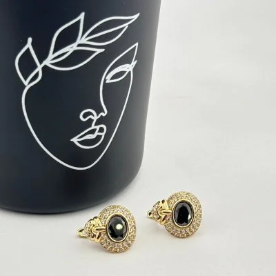 Cercei placati aur 18k cristal colorat