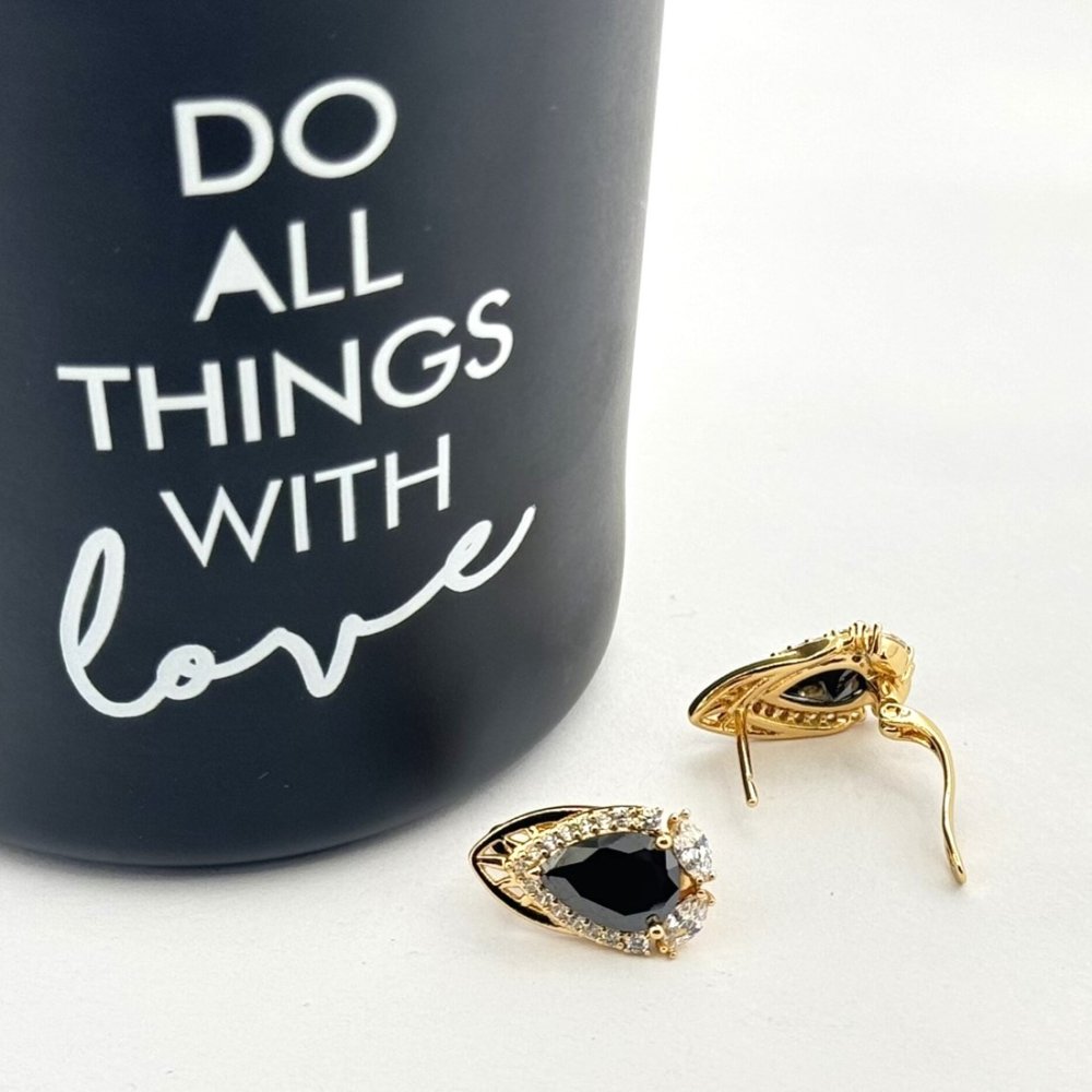 Cercei placati aur 18k cristale colorate