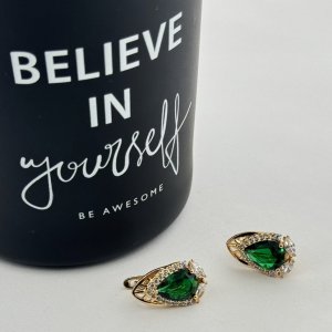 Cercei placati aur 18k cristale colorate