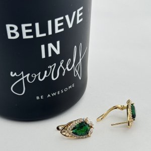 Cercei placati aur 18k cristale colorate