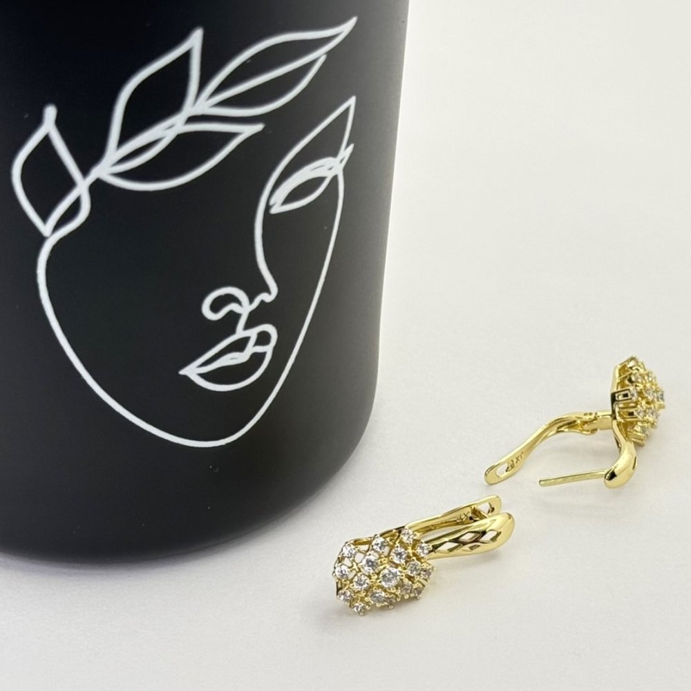 Cercei placati aur 18k cristale stralucitoare