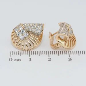 Cercei placati aur 18k cristale stralucitoare