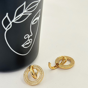 Cercei placati aur 18k cristale Zirconia