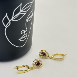 Cercei placati aur 18k cristale Zirconia colorate
