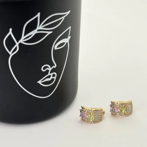 Cercei placati aur 18k cristale Zirconia colorate Cercei placati aur 18k cristale Zirconia colorate