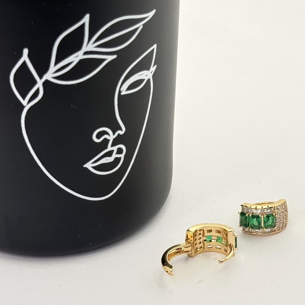 Cercei placati aur 18k cristale Zirconia colorate