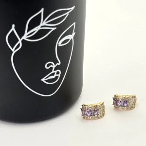 Cercei placati aur 18k cristale Zirconia colorate Cercei placati aur 18k cristale Zirconia colorate