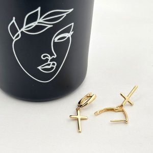 Cercei placati aur 18k cruciulite Cercei placati aur 18k cruciulite
