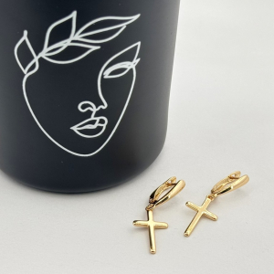 Cercei placati aur 18k cruciulite Cercei placati aur 18k cruciulite