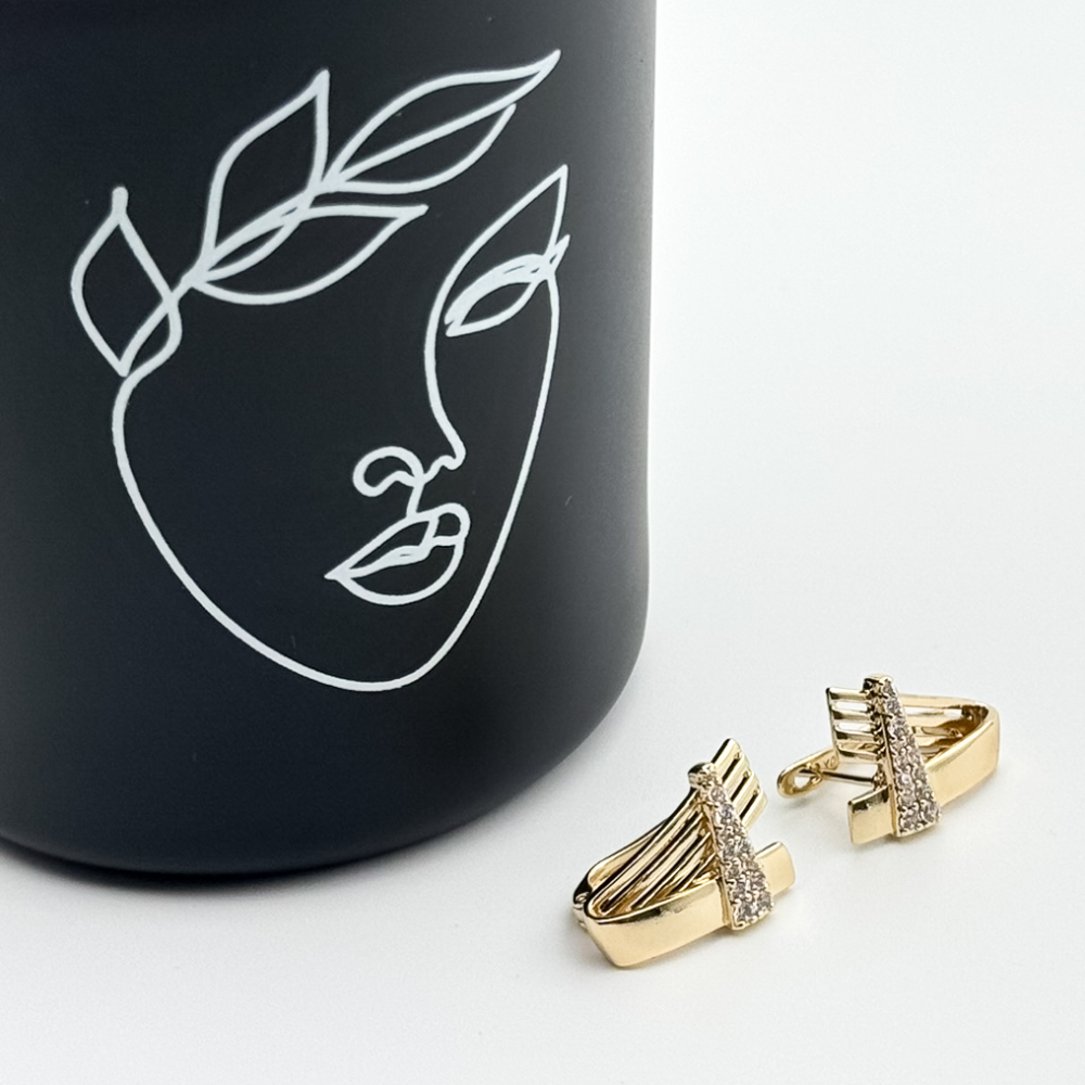 Cercei placati cu aur 18K – CRISSA Cercei placati cu aur 18K – CRISSA