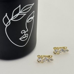 Cercei placati aur 18k cu flori