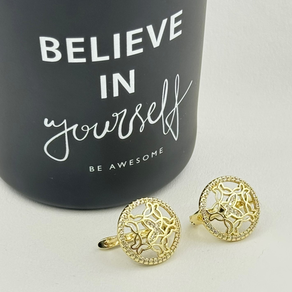 Cercei placati cu aur 18K – CRISSA Cercei placati cu aur 18K – CRISSA