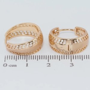 Cercei placati aur 18k cu model lateral
