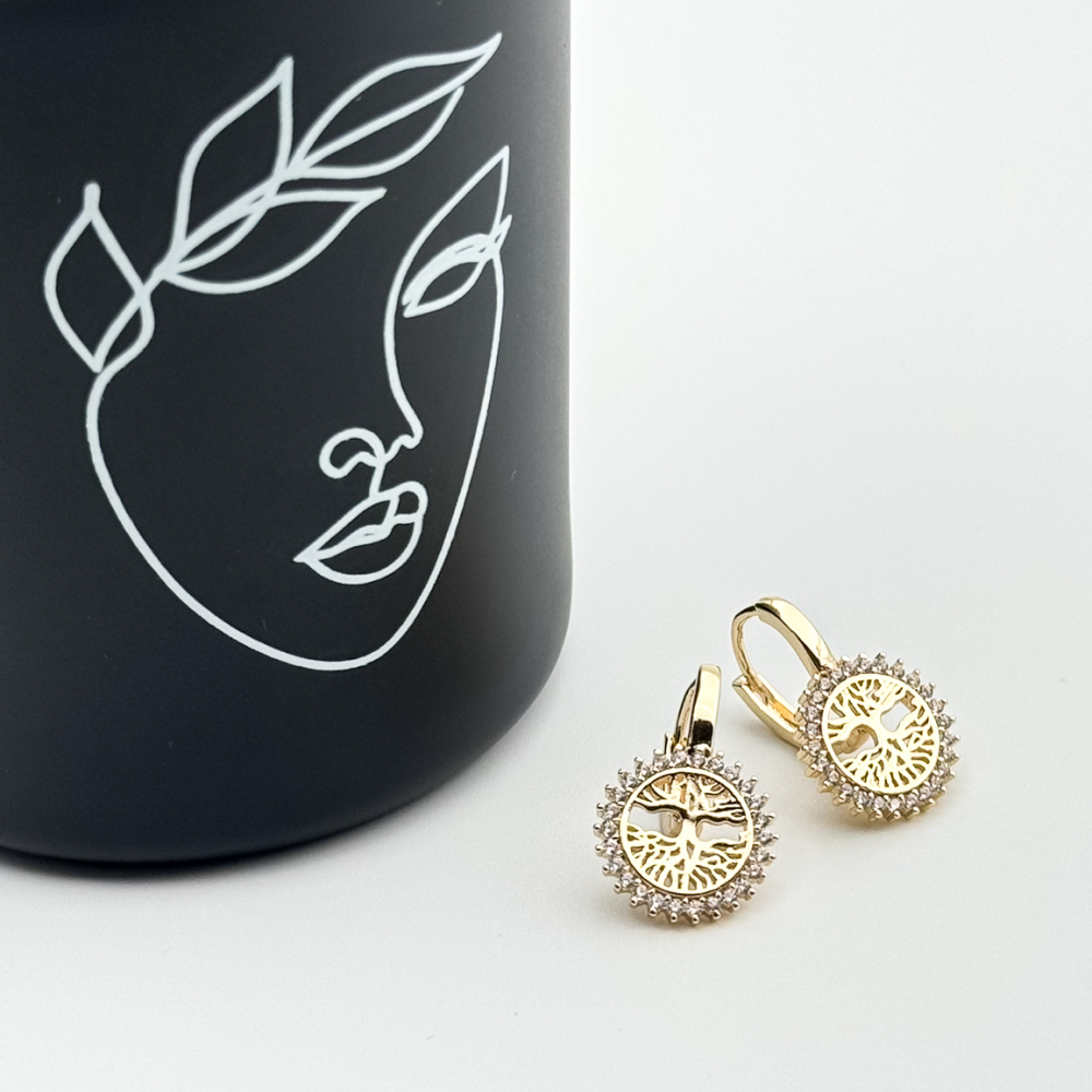 Cercei placati cu aur 18K – CRISSA Cercei placati cu aur 18K – CRISSA