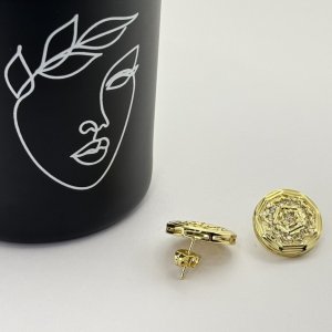 Cercei placati aur 18k cu surub