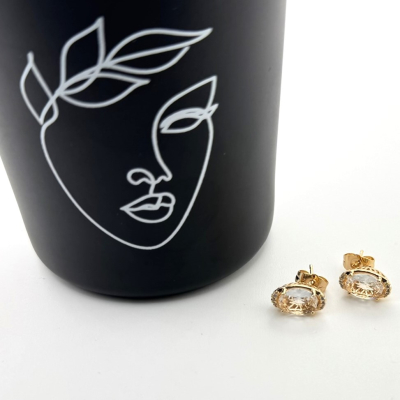 Cercei placati aur 18k cu surub