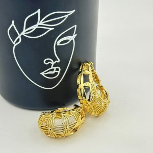 Cercei placati aur 18k dama Cercei placati aur 18k dama