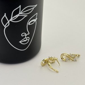 Cercei placati aur 18k design floral