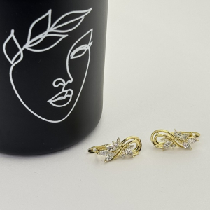Cercei placati aur 18k design floral