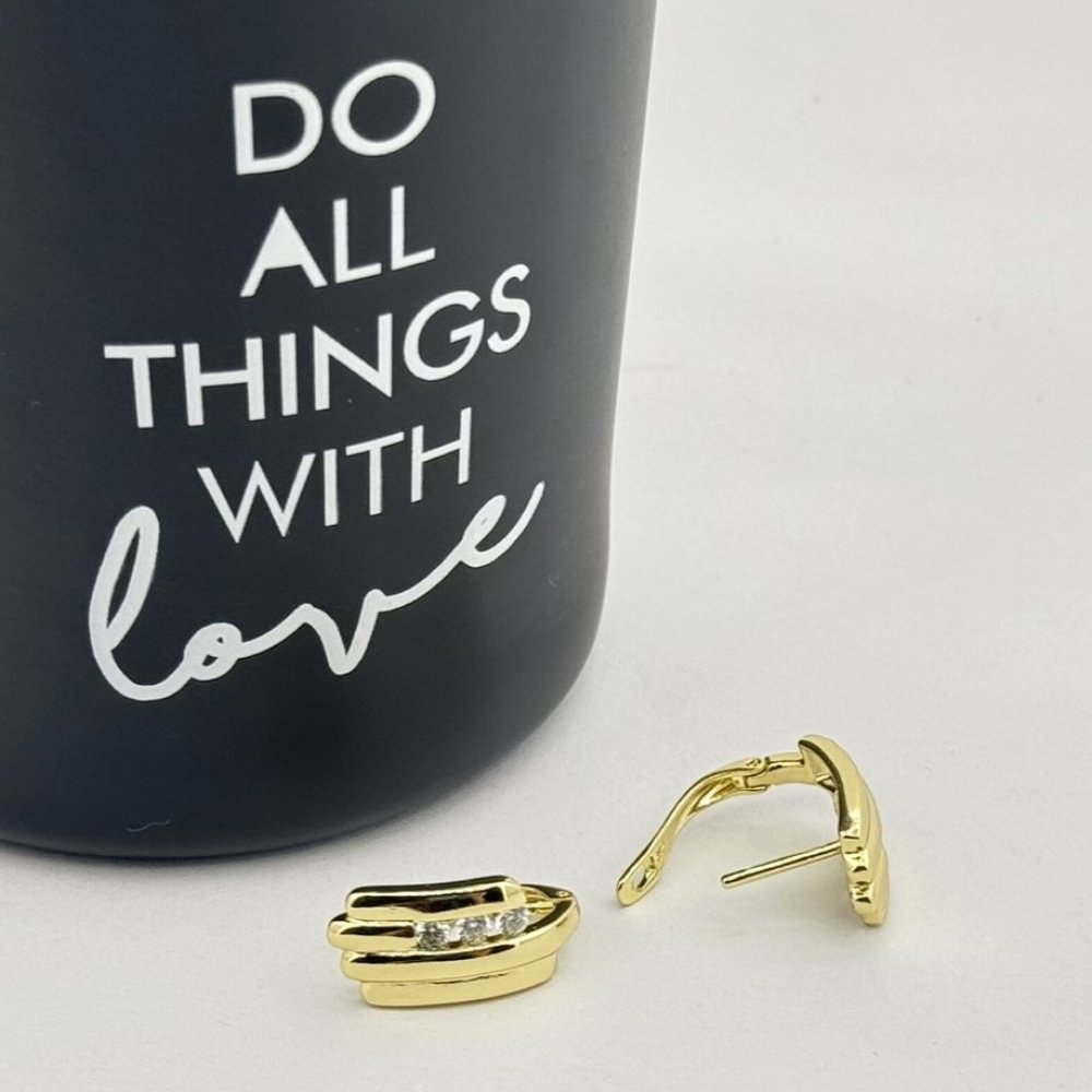 Cercei placati aur 18k design modern