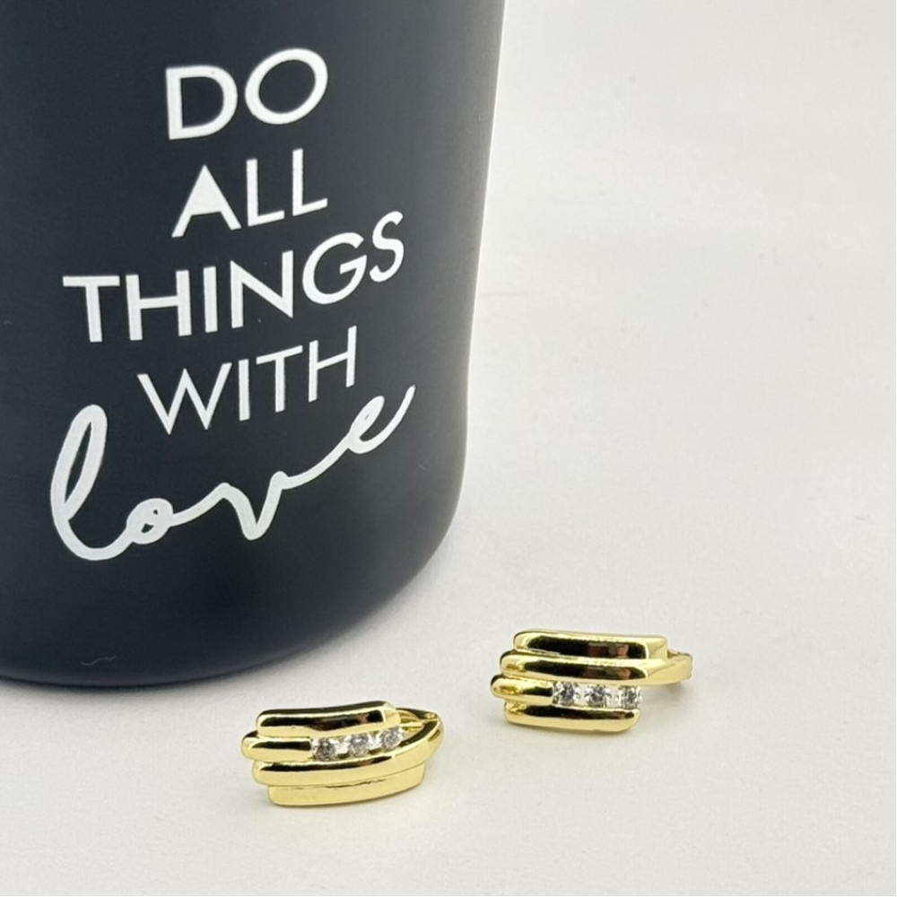 Cercei placati aur 18k design modern