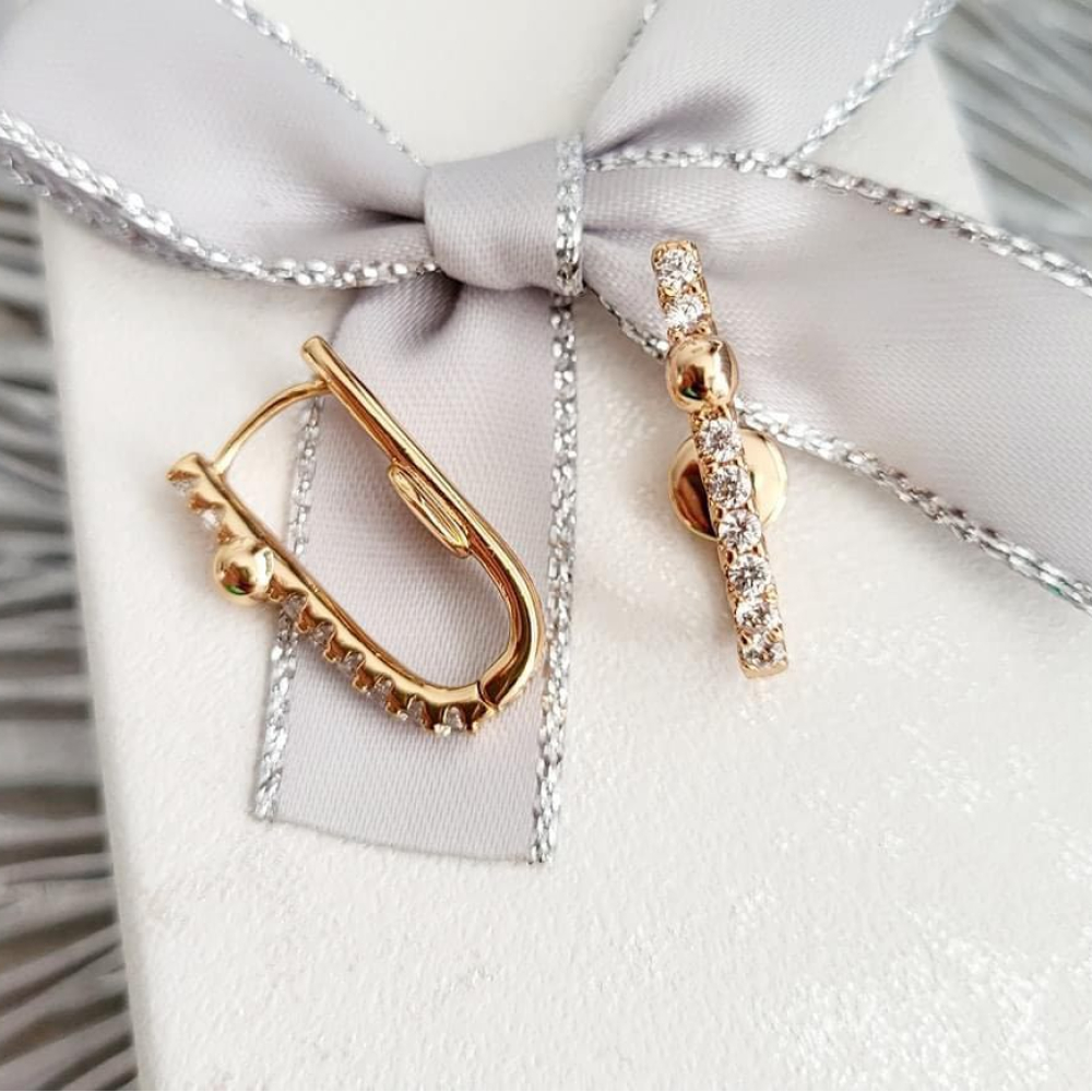 Cercei placati aur 18k design modern