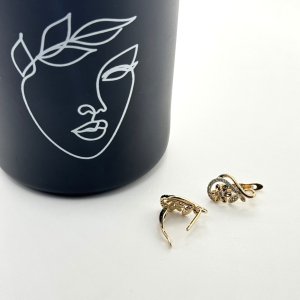 Cercei placati aur 18k floare
